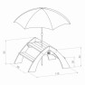 Medinis iškylos stalas su skėčiu ir suoliukais vaikams | Axi A031.021.00